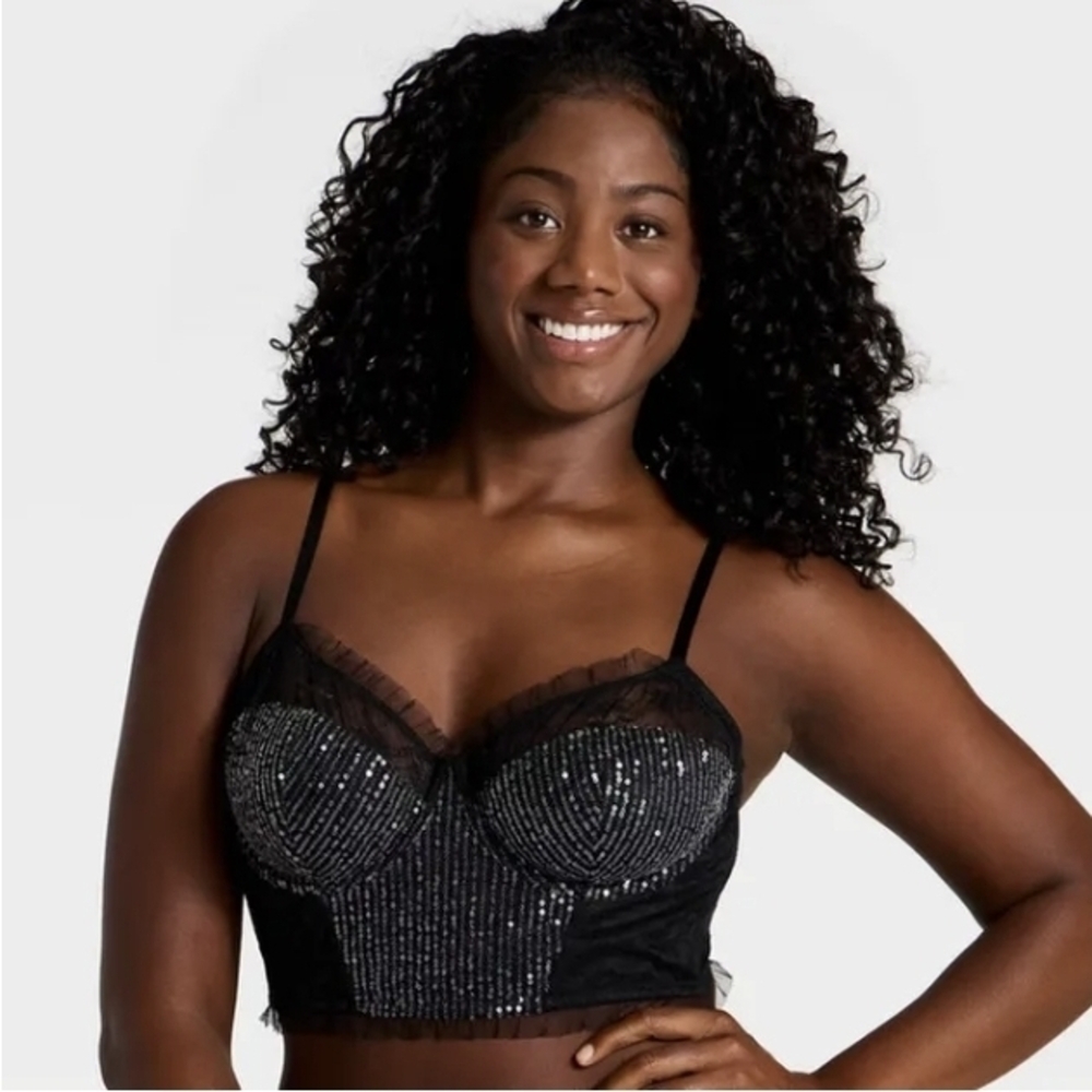 Wild Fable Women's Sequin Lace Corset,